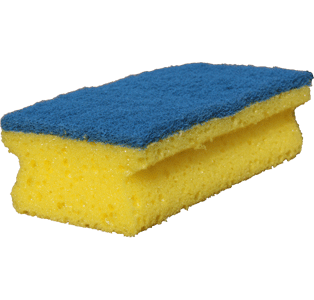 Pad-Schwamm gelb schonend mit blauem
Vlies (Beutel zu 10 Stk)