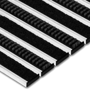 Floor-Mat GR+B mit Grobrips+ Bürste dreireihig
Höhe 17 mm Schmutzfangmatten in Alu