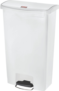 Slim Jim Abfallbehälter aus Kunststoff in Weiss
68 Liter mit Pedal an der Breitseite 1883559