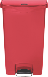 Slim Jim Abfallbehälter aus Kunststoff in Rot
68 Liter mit Pedal an der Breitseite 1883568