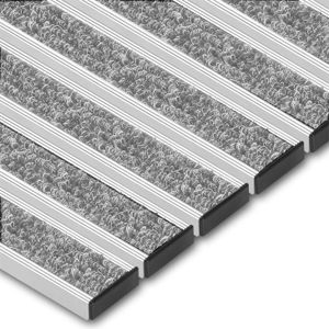 Floor-Mat  FR grau mit Feinrips Höhe 10 mm
Schmutzfangmatten in Alu