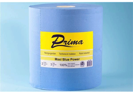 Maxi-Reinigungsrollen Prima Blue Power 3-lag.
180 lfm Rollenbr./durchm. 29/27 cm Pack 2 Rollen