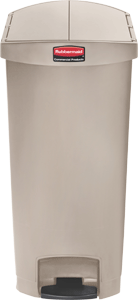Slim Jim Abfallbehälter aus Kunststoff in Beige
68 Liter mit Pedal an der Schmalseite 1883551