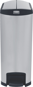 Slim Jim Abfallbehälter aus Edelstahl in Schwarz
90 Liter mit Pedal an der Schmalseite 1902000